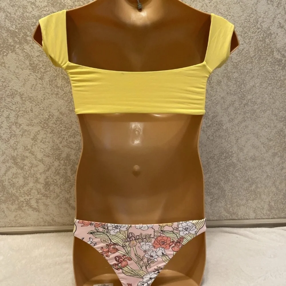 Dippin' Daisy's Yellow Crisscross Bikini with Floral Bottom